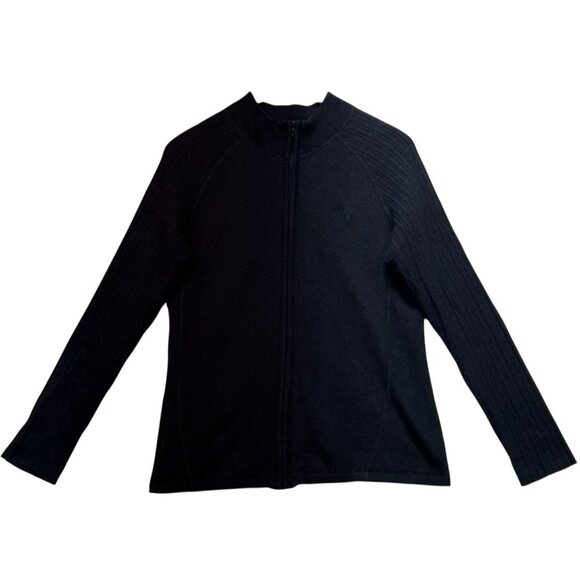 The North Face Women's Full Zip Cotton Jacket Long Sleeve Stretch Size XL Black - Picture 1 of 8